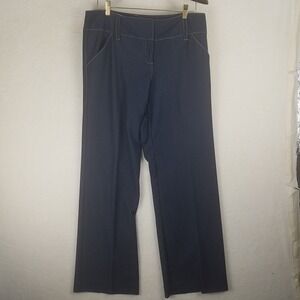 SC Collection Women's Dark Wash Wide Leg Dress Pants Flared Trouser 10 NWOT‎
